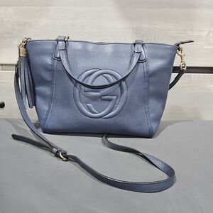 Gucci Blue Leather Soho Disco Tote